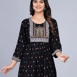 SkyaSia Ethnic Printed Tunic With Gathers In The Front-1