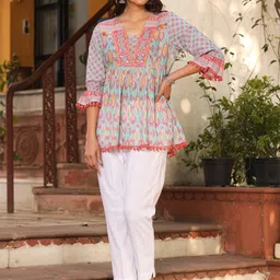 Juniper Printed Embroidered Ethnic Tunic-picture-0
