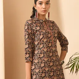 KALINI Floral Printed Pure Cotton Tunic-image-80