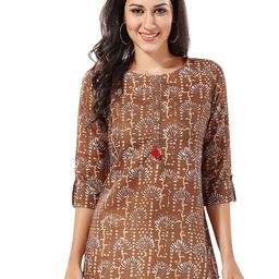 keshubaba Abstract Printed Round Neck Cotton Tunic-picture-22