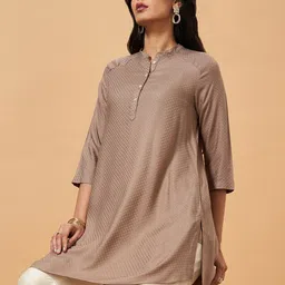 Marigold Lane Self Design Mandarin Collar Tunic-picture-51
