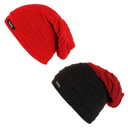 hupshy Men Pack Of 2 Self Design Acrylic Beanies-image-68