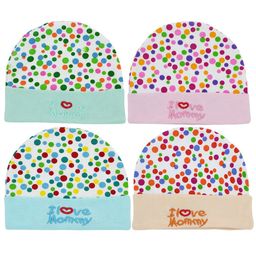 BAESD Pack Of 4 Infants Polka Dot Printed Cotton Beanie image 1