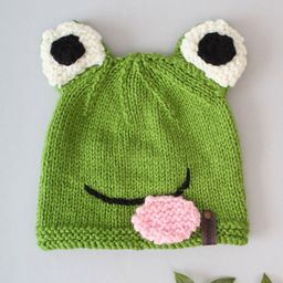 Woonie Infants Acrylic Frog Face Knitted Beanie-picture-29