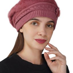 iSWEVEN Unisex Self Design Woollen Beanie image 2
