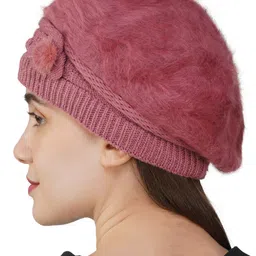 iSWEVEN Unisex Self Design Woollen Beanie image 5