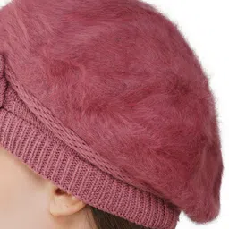 iSWEVEN Unisex Self Design Woollen Beanie image 4