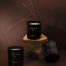 Seva Home The Vibes Serenity Black & White Typography Printed Scented Jar Candle image 4