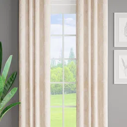 Just Home Off White & Gold-Toned 2 Pieces Ethnic Motifs Door Curtains-picture-41