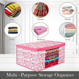 Kuber Industries Pink 12 Pieces Multi-Utility Saree Organisers image 5