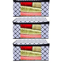 Home Fresh White & Black 3 Pieces Printed Multi-Utility Organisers-image-79