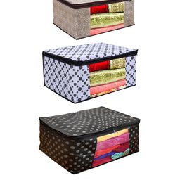 Home Fresh Brown & White 3 Pieces Printed Multi-Utility Organisers-image-85