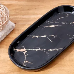 Home Centre Black & Gold-Toned Abstract Ceramic Bath Organiser-11