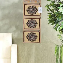 Kuber Industries Cream-Coloured Printed Wall Hanging Organiser-40