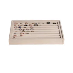 La Trove Cream-Coloured Wardrobe Luxury Rings Jewellery Organiser-40