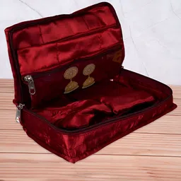 Kuber Industries Maroon 2 Pieces Embellished Jewellery Organisers-40