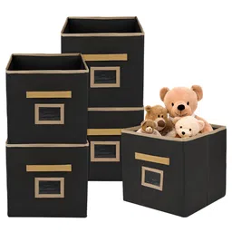 Kuber Industries Beige & Black 5 Pieces Multi-Utility Organisers 33 Ltr-11