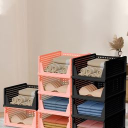 Kuber Industries Black & Pink Set of 10 Regular Desk Organisers-image-5