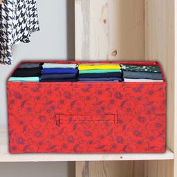 Kuber Industries Red & Blue 4 Pieces Non-woven Foldable Storage Box-46