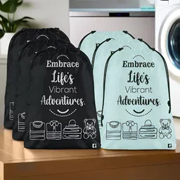Kuber Industries Grey & Black 6 Pieces Printed Multi-Utility Organisers-12