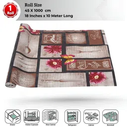 LooMantha Rust & Pink Floral Printed Water Resistant Shelf Liner Organisers-image-0