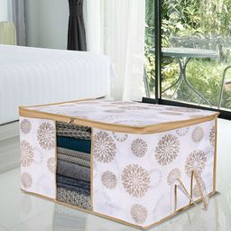 Kuber Industries White & Beige 2 Pieces Drawer Organisers-56