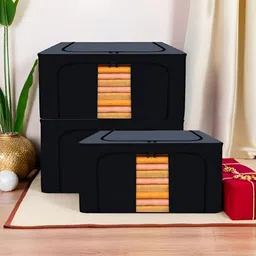 Kuber Industries Grey 3 Pieces Drawer Organisers-54