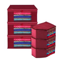 Kuber Industries Maroon 6 Pieces Regular Drawer Organisers-36