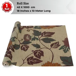 LooMantha Yellow & Brown Floral Printed Water Resistant Shelf Liner-10