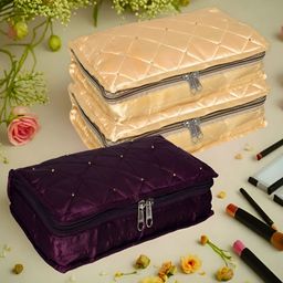 Kuber Industries Burgundy & Beige 3 Pieces Reusable Jewellery Organiser-4