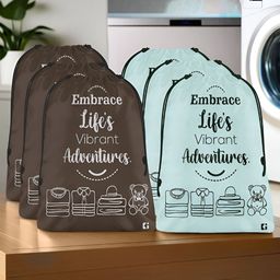 Kuber Industries Grey & Blue 6 Pieces Printed Multi-Utility Organisers-9