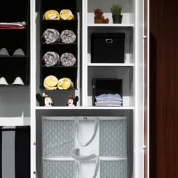 HOMESTRAP Set Of 6 Grey Printed Under Bed Organizers-18