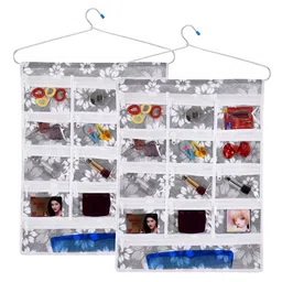 Kuber Industries Grey 2 Pieces Printed Makeup Organisers-42