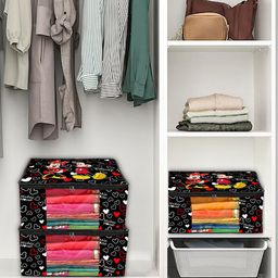 Kuber Industries Black & Red 3 Pieces Printed Multi-Utility Organisers-image-19