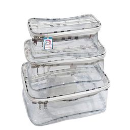 atorakushon Set Of 3 Transparent & White Checked Cosmetic Vanity Jewellery Organisers-23