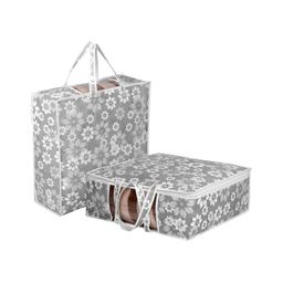 Kuber Industries Grey & White 2 Pieces Printed Multi-Utility Organisers-18
