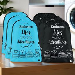 Kuber Industries Blue & Black 6 Pieces Printed Multi-Utility Organisers-15