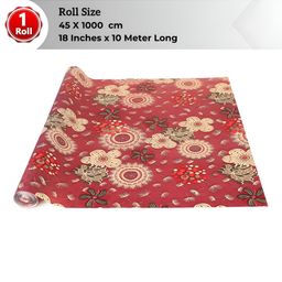 Dakshya Industries Maroon & Cream Floral Printed Water Resistant Shelf Liner Organiser-image-35
