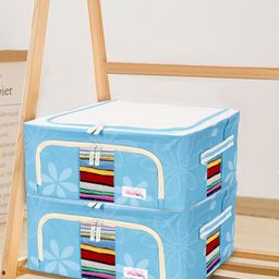 BlushBees Set Of 2 Blue Printed Cotton Organisers-image-46
