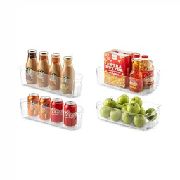 URBANFIX Transparent 4 Pieces Reusable Fridge Storage Drawer Organisers-46