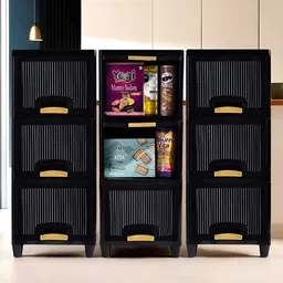 Kuber Industries Black 9 Pieces Regular Folding Cabinet Storage Organizer-picture-53