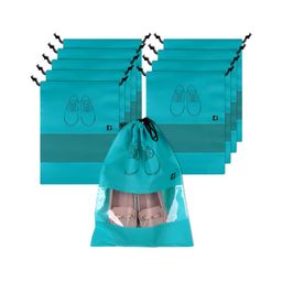Kuber Industries Green & Transparent 10 Pieces Shoe Organisers-53