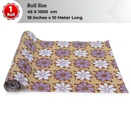 LooMantha Beige & Purple Floral Printed Water Resistant Shelf Liner Organisers-15