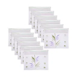 Kuber Industries White & Transparent 12 Pieces Printed Reusable Drawer Organisers-18