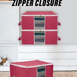 Kuber Industries Pink & Cream 3 Pieces Printed Storage Bag Organiser-57