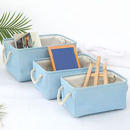 Kuber Industries Blue 3 Pieces Foldable Multi-Utility Organisers-42