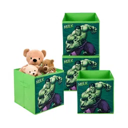 Kuber Industries Green & Purple 4 Pcs Marvel Hulk Printed Multi-Utility Organisers 33 Ltr-40