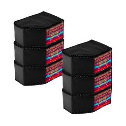 Kuber Industries Black & Transparent 6 Reusable Drawer Organiser Organisers-image-17