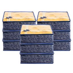 Kuber Industries Navy Blue 9 Pieces Printed Drawer Organiser-27