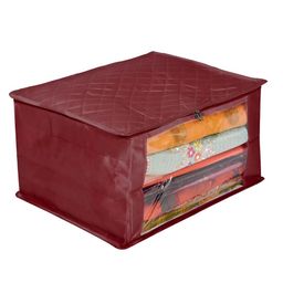 Kuber Industries Maroon Reusable Zip Closure Saree Storage Bag Organisers-image-13